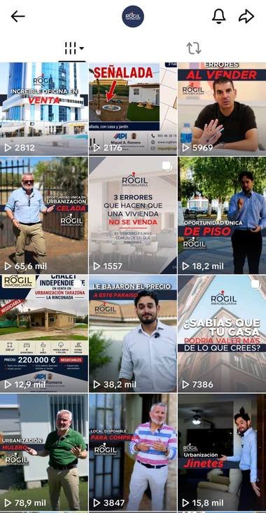Vídeos de Rogil Inmobiliaria en TikTok con sus visualizaciones
